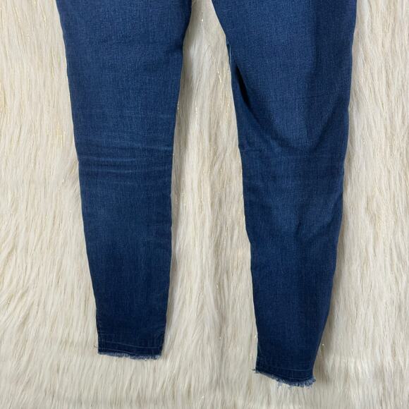 Versace V 1969 Skinny Raw Hem Jeans Women's Mid Rise Med Wash Distressed 26 - Picture 3 of 8